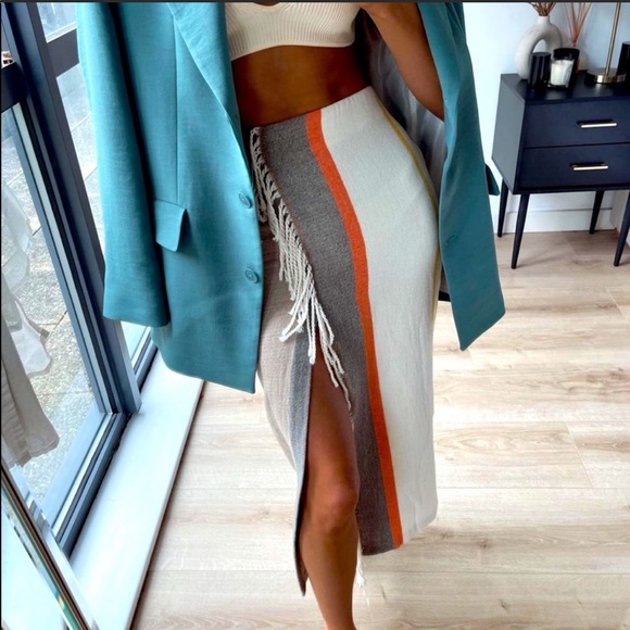 Zara striped skirt with fringes - Picture 5 of 15